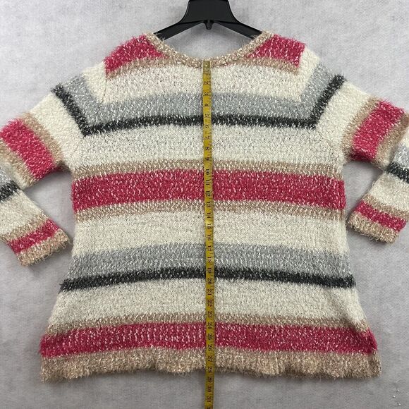Lane Bryant Sweater Womens Sz 22/24 Stiped Multicolor Pullover Long Sleeve Tie - Picture 6 of 15